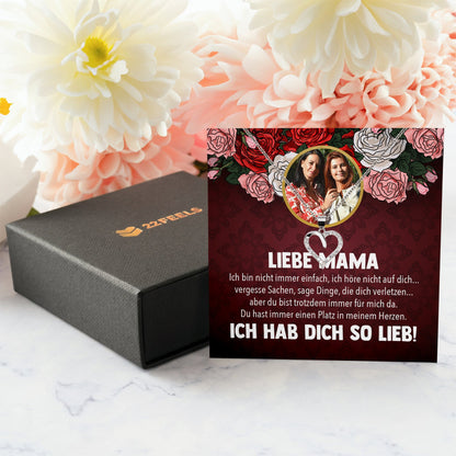 22Feels® Mama Schmuck Personalisiertes Geschenk Muttertag Geburtstag Frauen Halskette Personalisisierbar Karte Herz Collier Echt Silber Weihnachten-Schmuck mit Botschaftskarte - Herz21-22Feels