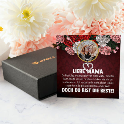 22Feels® Mama Schmuck Personalisiertes Geschenk Muttertag Geburtstag Frauen Halskette Personalisisierbar Karte Herz Collier Echt Silber Weihnachten-Schmuck mit Botschaftskarte - Herz21-22Feels