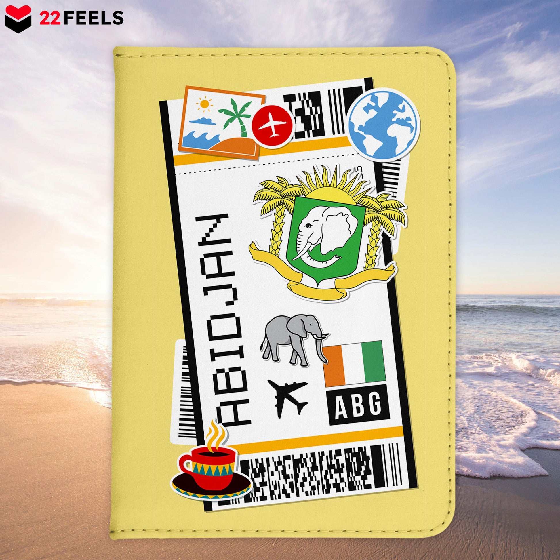 Abidschan Souvenir - Reisepasshülle Organizer Reisen Gadgets Abidjan Elfenbeinküste Golf von Guinea-Reisepass-Hülle-22Feels