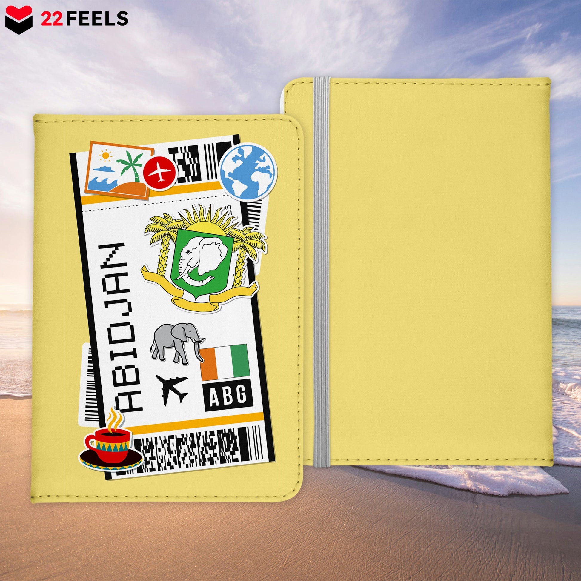 Abidschan Souvenir - Reisepasshülle Organizer Reisen Gadgets Abidjan Elfenbeinküste Golf von Guinea-Reisepass-Hülle-22Feels