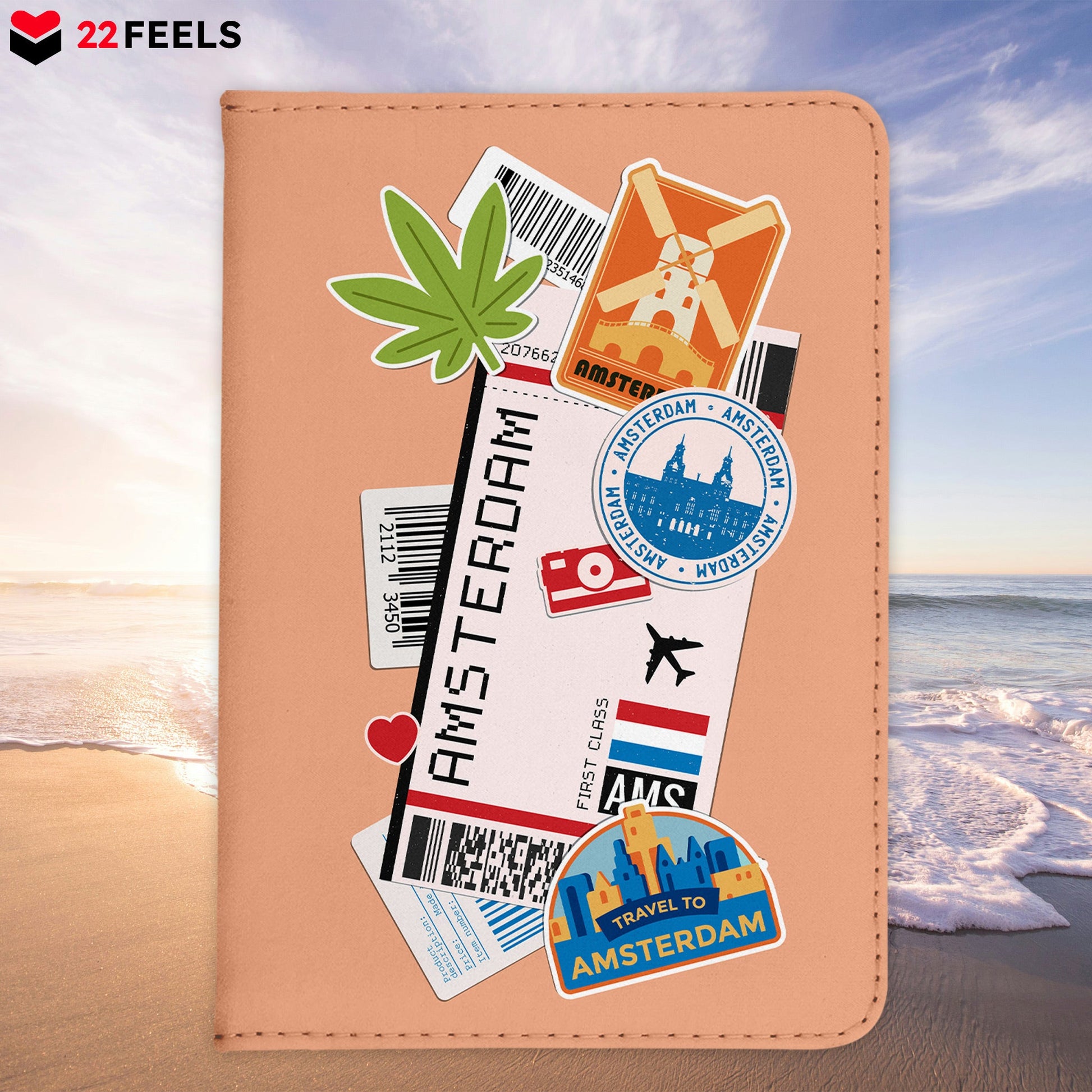 Amsterdam Souvenir - Reisepasshülle Organizer Reisen Gadgets Niederlande Holland Europa-Reisepass-Hülle-22Feels