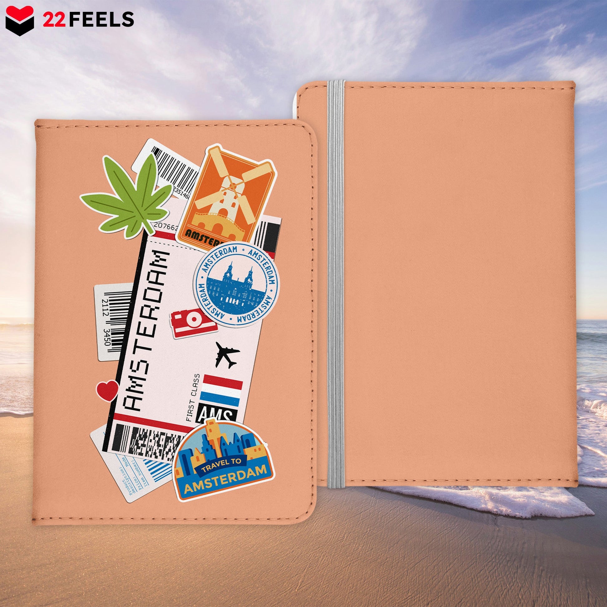 Amsterdam Souvenir - Reisepasshülle Organizer Reisen Gadgets Niederlande Holland Europa-Reisepass-Hülle-22Feels