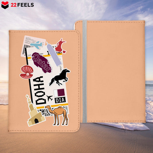 Doha Souvenir - Reisepasshülle Organizer Reisen Gadgets Katar Hauptstadt Qatar Persischer Golf-Reisepass-Hülle-22Feels