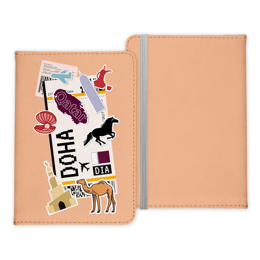 Doha Souvenir - Reisepasshülle Organizer Reisen Gadgets Katar Hauptstadt Qatar Persischer Golf-Reisepass-Hülle-22Feels