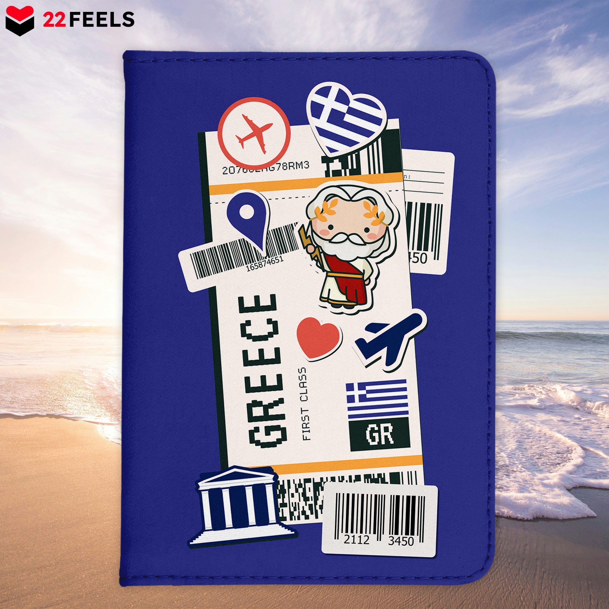 Griechenland Souvenir - Reisepasshülle Organizer Reisen Gadgets Europa-Reisepass-Hülle-22Feels