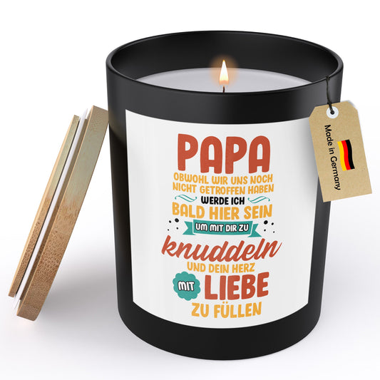 22Feels® Spruchkerze Du Wirst Papa Schwangerschaft Geschenk HANDGEMACHTE Sojawachs Duft-Kerze im Glas (ZITRUS, VEGAN)-Spruchkerzen B1K1-22Feels