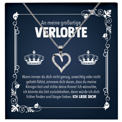 22Feels® Verlobung Geschenk Frauen Silber 925/000 Herz Halskette mit Karte Schmuck Ich Liebe Dich Großartige Verlobte Valentinstag Hochzeitsplanung Jahrestag-Schmuck mit Botschaftskarte - Herz21-22Feels