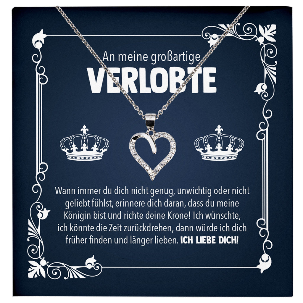 22Feels® Verlobung Geschenk Frauen Silber 925/000 Herz Halskette mit Karte Schmuck Ich Liebe Dich Großartige Verlobte Valentinstag Hochzeitsplanung Jahrestag-Schmuck mit Botschaftskarte - Herz21-22Feels