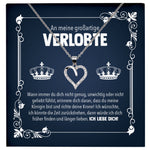 22Feels® Verlobung Geschenk Frauen Silber 925/000 Herz Halskette mit Karte Schmuck Ich Liebe Dich Großartige Verlobte Valentinstag Hochzeitsplanung Jahrestag-Schmuck mit Botschaftskarte - Herz21-22Feels