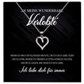22Feels® Verlobung Geschenk Frauen Silber 925/000 Herz Halskette mit Karte Schmuck Ich Liebe Dich Wunderbare Verlobte Valentinstag Hochzeitsplanung Jahrestag-Schmuck mit Botschaftskarte - Herz21-22Feels