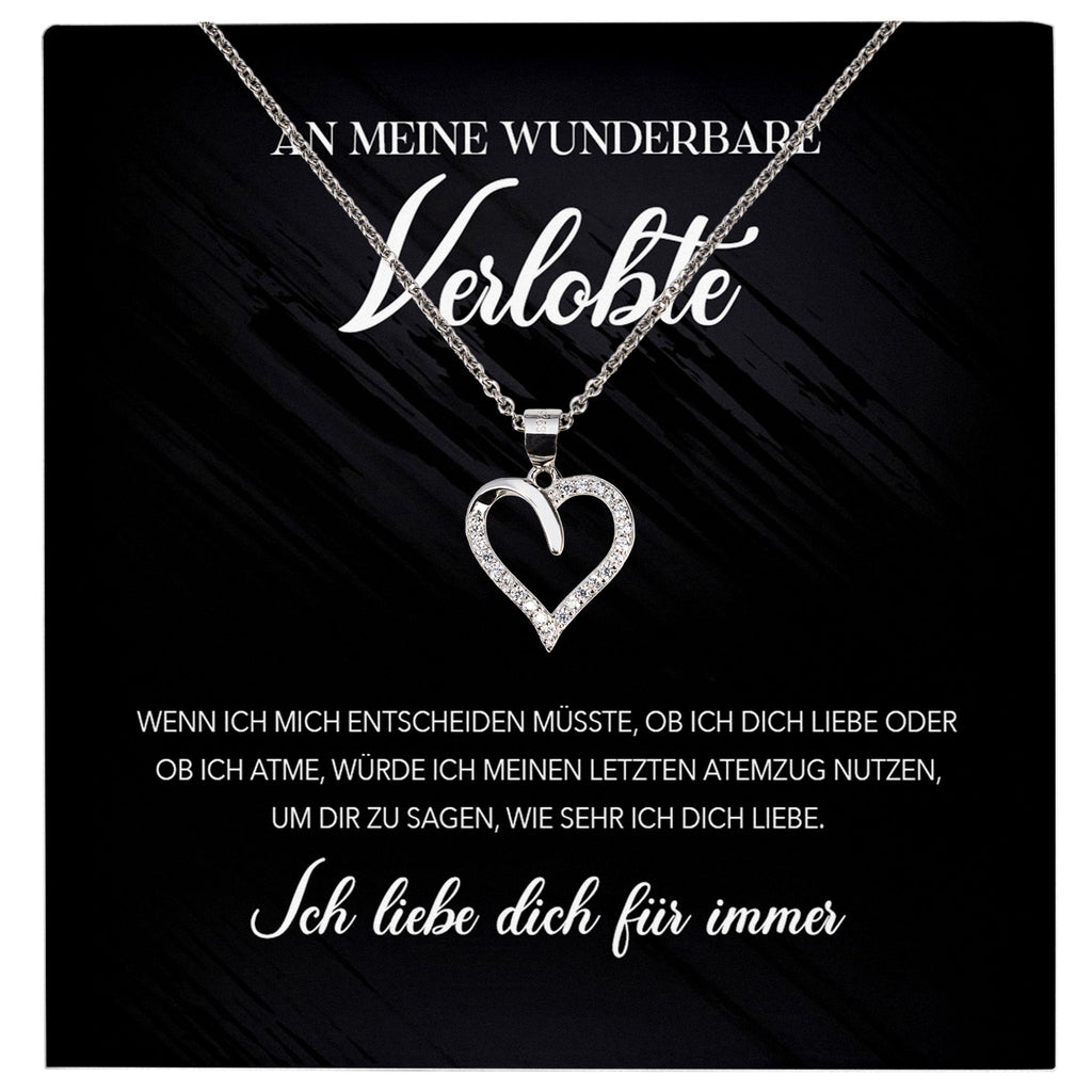 22Feels® Verlobung Geschenk Frauen Silber 925/000 Herz Halskette mit Karte Schmuck Ich Liebe Dich Wunderbare Verlobte Valentinstag Hochzeitsplanung Jahrestag-Schmuck mit Botschaftskarte - Herz21-22Feels