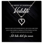 22Feels® Verlobung Geschenk Frauen Silber 925/000 Herz Halskette mit Karte Schmuck Ich Liebe Dich Wunderbare Verlobte Valentinstag Hochzeitsplanung Jahrestag-Schmuck mit Botschaftskarte - Herz21-22Feels