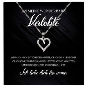 22Feels® Verlobung Geschenk Frauen Silber 925/000 Herz Halskette mit Karte Schmuck Ich Liebe Dich Wunderbare Verlobte Valentinstag Hochzeitsplanung Jahrestag-Schmuck mit Botschaftskarte - Herz21-22Feels