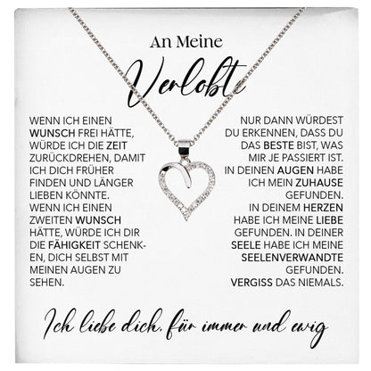 22Feels® Verlobung Geschenk Frauen Silber 925/000 Herz Halskette mit Karte Schmuck Ich Liebe Dich Verlobte Valentinstag Hochzeitsplanung Jahrestag-Schmuck mit Botschaftskarte - Herz21-22Feels