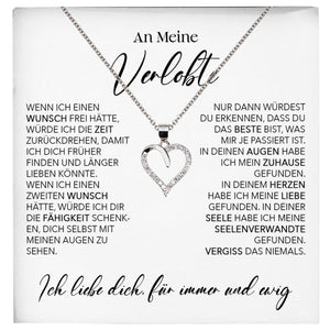22Feels® Verlobung Geschenk Frauen Silber 925/000 Herz Halskette mit Karte Schmuck Ich Liebe Dich Verlobte Valentinstag Hochzeitsplanung Jahrestag-Schmuck mit Botschaftskarte - Herz21-22Feels