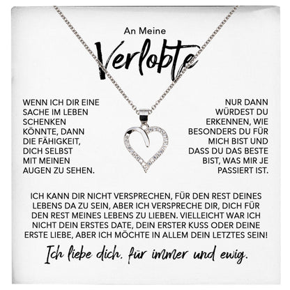 22Feels® Verlobung Geschenk Frauen Silber 925/000 Herz Halskette mit Karte Schmuck Ich Liebe Dich Verlobte Valentinstag Hochzeitsplanung Jahrestag-Schmuck mit Botschaftskarte - Herz21-22Feels