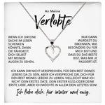 22Feels® Verlobung Geschenk Frauen Silber 925/000 Herz Halskette mit Karte Schmuck Ich Liebe Dich Verlobte Valentinstag Hochzeitsplanung Jahrestag-Schmuck mit Botschaftskarte - Herz21-22Feels