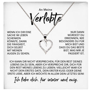 22Feels® Verlobung Geschenk Frauen Silber 925/000 Herz Halskette mit Karte Schmuck Ich Liebe Dich Verlobte Valentinstag Hochzeitsplanung Jahrestag-Schmuck mit Botschaftskarte - Herz21-22Feels
