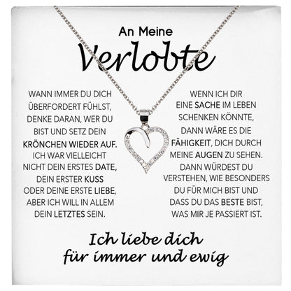 22Feels® Verlobung Geschenk Frauen Silber 925/000 Herz Halskette mit Karte Schmuck Ich Liebe Dich Verlobte Valentinstag Hochzeitsplanung Jahrestag-Schmuck mit Botschaftskarte - Herz21-22Feels