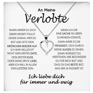 22Feels® Verlobung Geschenk Frauen Silber 925/000 Herz Halskette mit Karte Schmuck Ich Liebe Dich Verlobte Valentinstag Hochzeitsplanung Jahrestag-Schmuck mit Botschaftskarte - Herz21-22Feels