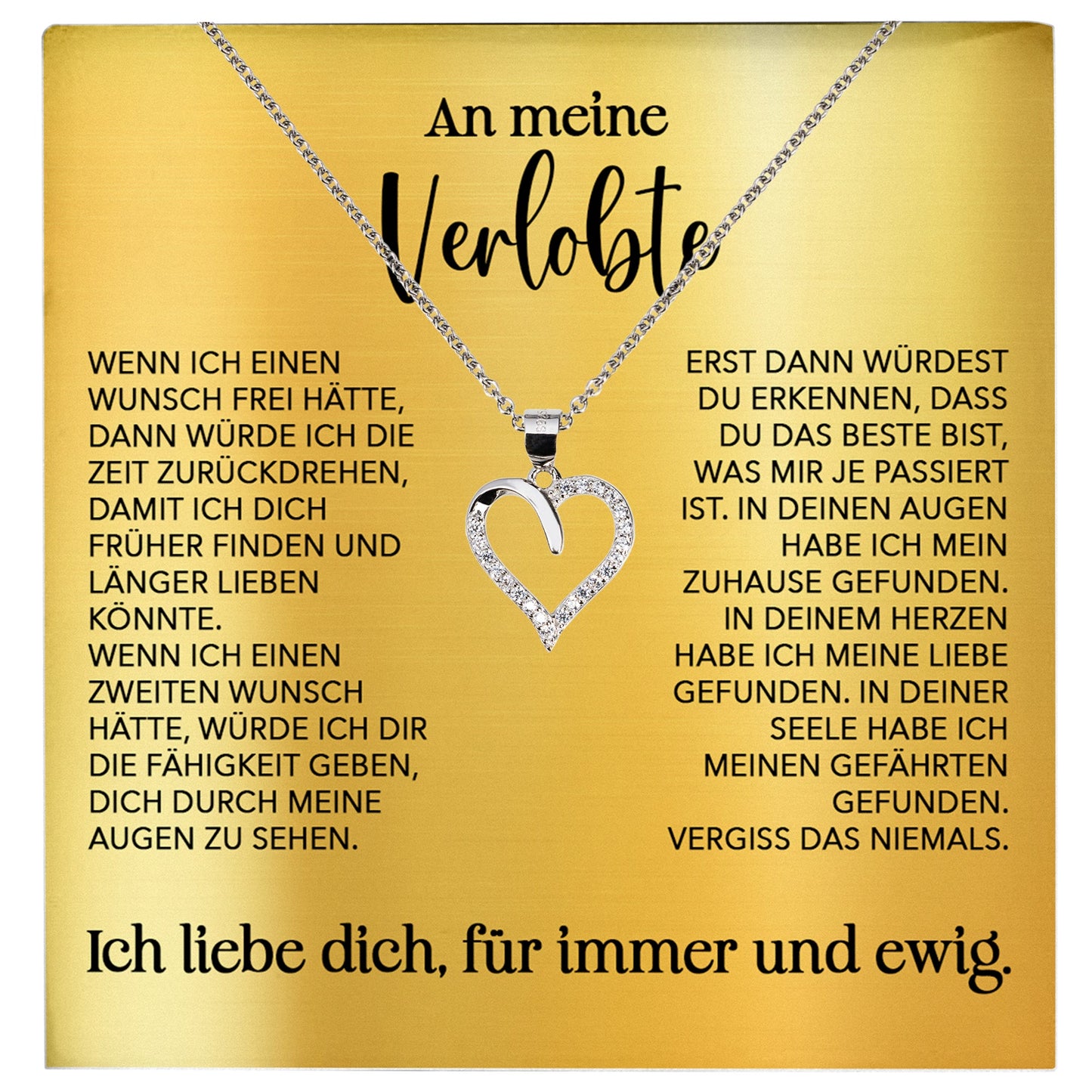 22Feels® Verlobung Geschenk Frauen Silber 925/000 Herz Halskette mit Karte Schmuck Ich Liebe Dich Verlobte Valentinstag Hochzeitsplanung Jahrestag-Schmuck mit Botschaftskarte - Herz21-22Feels