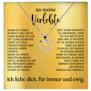 22Feels® Verlobung Geschenk Frauen Silber 925/000 Herz Halskette mit Karte Schmuck Ich Liebe Dich Verlobte Valentinstag Hochzeitsplanung Jahrestag-Schmuck mit Botschaftskarte - Herz21-22Feels