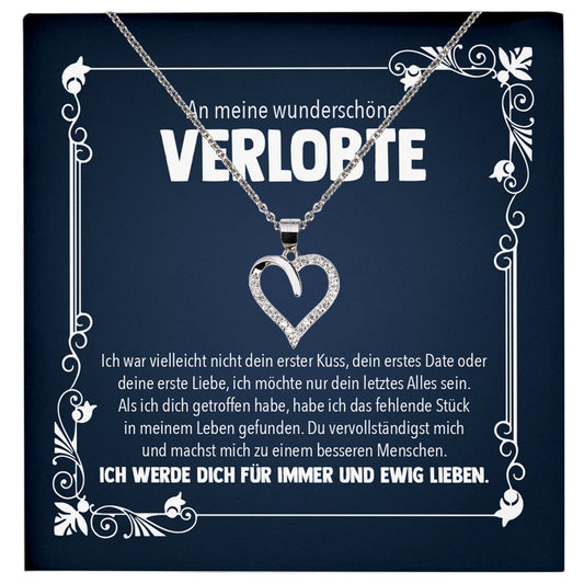 22Feels® Verlobung Geschenk Frauen Silber 925/000 Herz Halskette mit Karte Schmuck Ich Liebe Dich Wunderschöne Verlobte Valentinstag Hochzeitsplanung Jahrestag-Schmuck mit Botschaftskarte - Herz21-22Feels