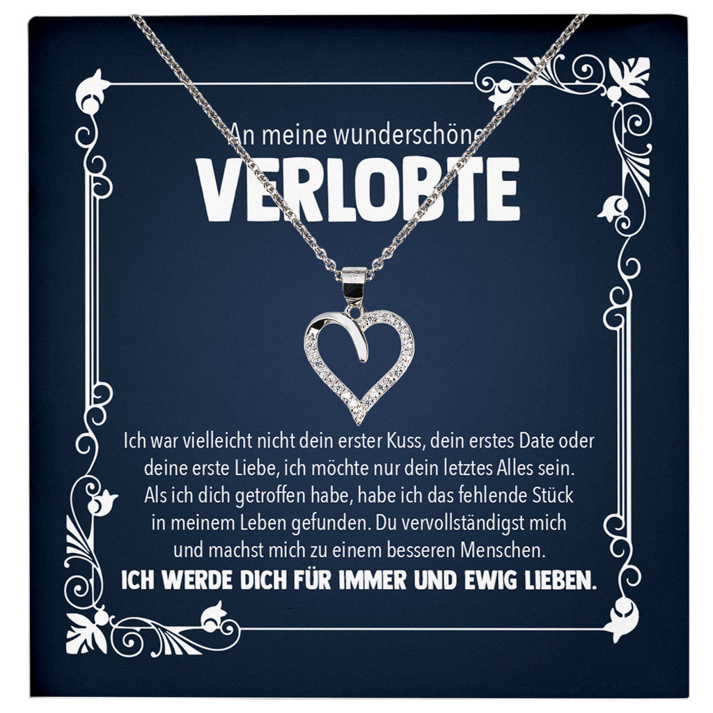 22Feels® Verlobung Geschenk Frauen Silber 925/000 Herz Halskette mit Karte Schmuck Ich Liebe Dich Wunderschöne Verlobte Valentinstag Hochzeitsplanung Jahrestag-Schmuck mit Botschaftskarte - Herz21-22Feels