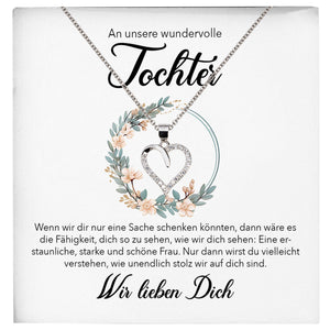 22Feels® Unsere Tochter Geschenk Silber 925/000 Herz Halskette mit Karte Mädchen Frauen Schmuck Geburtstag Weihnachten Firmung Konfirmation etc.-Schmuck mit Botschaftskarte - Herz21-22Feels