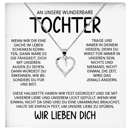 22Feels® Tochter Geschenk Silber 925/000 Herz Halskette mit Karte Mädchen Frauen Schmuck Geburtstag Weihnachten Firmung Konfirmation etc.-Schmuck mit Botschaftskarte - Herz21-22Feels