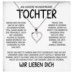 22Feels® Tochter Geschenk Silber 925/000 Herz Halskette mit Karte Mädchen Frauen Schmuck Geburtstag Weihnachten Firmung Konfirmation etc.-Schmuck mit Botschaftskarte - Herz21-22Feels