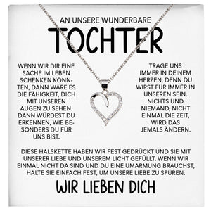 22Feels® Tochter Geschenk Silber 925/000 Herz Halskette mit Karte Mädchen Frauen Schmuck Geburtstag Weihnachten Firmung Konfirmation etc.-Schmuck mit Botschaftskarte - Herz21-22Feels