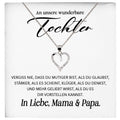 22Feels® Unsere Tochter Geschenk Silber 925/000 Herz Halskette mit Karte Mädchen Frauen Schmuck Geburtstag Weihnachten Firmung Konfirmation etc.-Schmuck mit Botschaftskarte - Herz21-22Feels