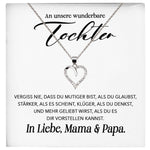 22Feels® Unsere Tochter Geschenk Silber 925/000 Herz Halskette mit Karte Mädchen Frauen Schmuck Geburtstag Weihnachten Firmung Konfirmation etc.-Schmuck mit Botschaftskarte - Herz21-22Feels
