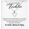 22Feels® Unsere Tochter Geschenk Silber 925/000 Herz Halskette mit Karte Mädchen Frauen Schmuck Geburtstag Weihnachten Firmung Konfirmation etc.-Schmuck mit Botschaftskarte - Herz21-22Feels