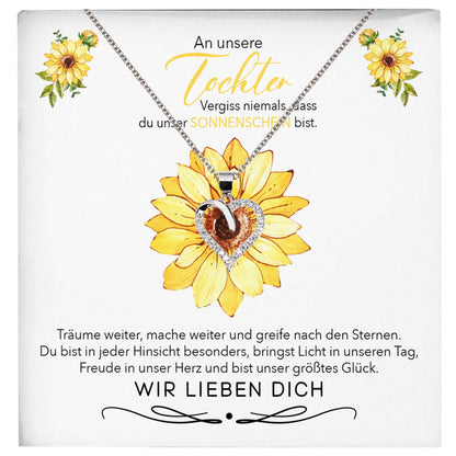 22Feels® Unsere Tochter Geschenk Silber 925/000 Herz Halskette mit Karte Mädchen Frauen Schmuck Geburtstag Weihnachten Firmung Konfirmation etc.-Schmuck mit Botschaftskarte - Herz21-22Feels