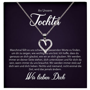 22Feels® Unsere Tochter Geschenk Silber 925/000 Herz Halskette mit Karte Mädchen Frauen Schmuck Geburtstag Weihnachten Firmung Konfirmation etc.-Schmuck mit Botschaftskarte - Herz21-22Feels