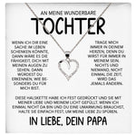 22Feels® Wunderbare Tochter Geschenk von Papa Silber 925/000 Herz Halskette mit Karte Mädchen Frauen Schmuck Geburtstag Weihnachten Firmung Konfirmation etc.-Schmuck mit Botschaftskarte - Herz21-22Feels