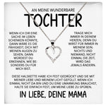 22Feels® Wunderbare Tochter Geschenk von Mama Silber 925/000 Herz Halskette mit Karte Mädchen Frauen Schmuck Geburtstag Weihnachten Firmung Konfirmation etc.-Schmuck mit Botschaftskarte - Herz21-22Feels