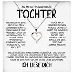 22Feels® Wunderbare Tochter Geschenk Silber 925/000 Herz Halskette mit Karte Mädchen Frauen Schmuck Geburtstag Weihnachten Firmung Konfirmation etc.-Schmuck mit Botschaftskarte - Herz21-22Feels