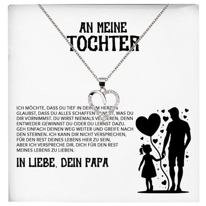 22Feels® Tochter Geschenk von Papa Silber 925/000 Herz Halskette mit Karte Mädchen Frauen Schmuck Geburtstag Weihnachten Firmung Konfirmation etc.-Schmuck mit Botschaftskarte - Herz21-22Feels