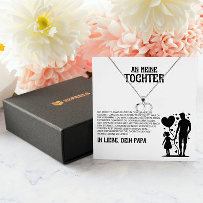 22Feels® Tochter Geschenk von Papa Silber 925/000 Herz Halskette mit Karte Mädchen Frauen Schmuck Geburtstag Weihnachten Firmung Konfirmation etc.-Schmuck mit Botschaftskarte - Herz21-22Feels