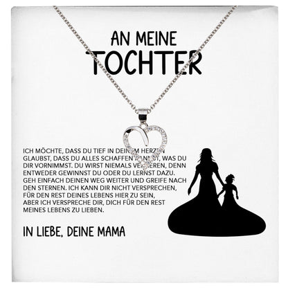 22Feels® Tochter Geschenk von Mama Silber 925/000 Herz Halskette mit Karte Mädchen Frauen Schmuck Geburtstag Weihnachten Firmung Konfirmation etc.-Schmuck mit Botschaftskarte - Herz21-22Feels