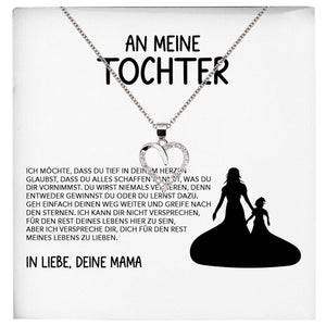 22Feels® Tochter Geschenk von Mama Silber 925/000 Herz Halskette mit Karte Mädchen Frauen Schmuck Geburtstag Weihnachten Firmung Konfirmation etc.-Schmuck mit Botschaftskarte - Herz21-22Feels