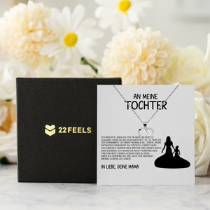 22Feels® Tochter Geschenk von Mama Silber 925/000 Herz Halskette mit Karte Mädchen Frauen Schmuck Geburtstag Weihnachten Firmung Konfirmation etc.-Schmuck mit Botschaftskarte - Herz21-22Feels