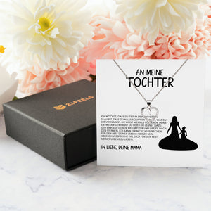 22Feels® Tochter Geschenk von Mama Silber 925/000 Herz Halskette mit Karte Mädchen Frauen Schmuck Geburtstag Weihnachten Firmung Konfirmation etc.-Schmuck mit Botschaftskarte - Herz21-22Feels