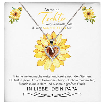 22Feels® Sonnenschein Tochter Geschenk von Papa Silber 925/000 Herz Halskette mit Karte Mädchen Frauen Schmuck Geburtstag Weihnachten Firmung Konfirmation etc.-Schmuck mit Botschaftskarte - Herz21-22Feels