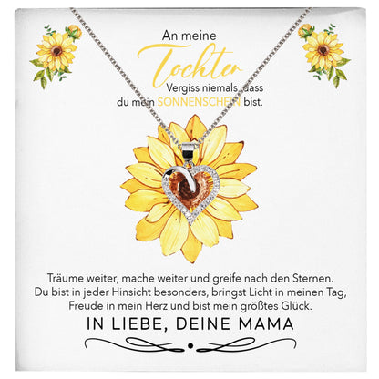 22Feels® Sonnenschein Tochter Geschenk von Mama Silber 925/000 Herz Halskette mit Karte Mädchen Frauen Schmuck Geburtstag Weihnachten Firmung Konfirmation etc.-Schmuck mit Botschaftskarte - Herz21-22Feels
