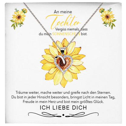 22Feels® Sonnenschein Tochter Geschenk Silber 925/000 Herz Halskette mit Karte Mädchen Frauen Schmuck Geburtstag Weihnachten Firmung Konfirmation etc.-Schmuck mit Botschaftskarte - Herz21-22Feels