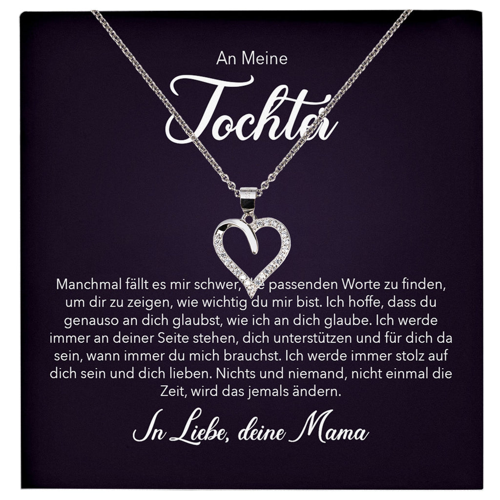 22Feels® Tochter Geschenk von Mama Silber 925/000 Herz Halskette mit Karte Mädchen Frauen Schmuck Geburtstag Weihnachten Firmung Konfirmation etc.-Schmuck mit Botschaftskarte - Herz21-22Feels